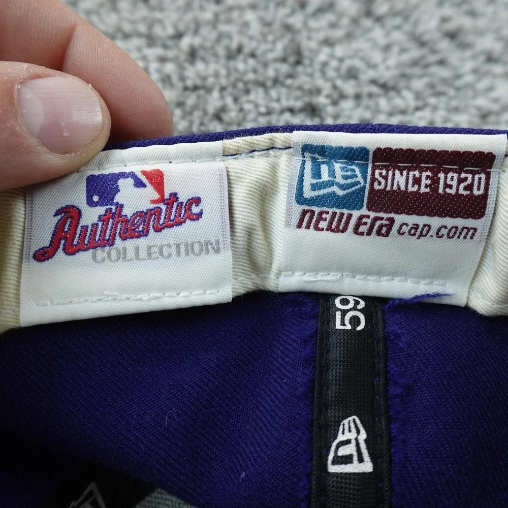 VTG‎ Chicago Cubs Hat Cap Fitted Mens 7 Blue MLB Baseball New Era Wool 90s USA